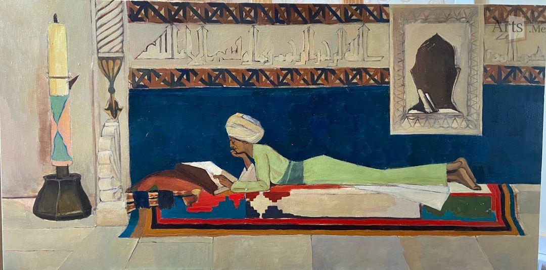 Копия работы написанная в 2025 году, турецкого художника Osman Hamdi Bei «Обучающийся принц» 1878 году.